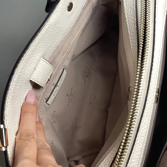 Kate Spade Leila Medium Triple Compartment Satchel - Light Sand Multi (EUC) - Picture 14 of 15